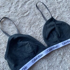 Calvin Klein Dark Grey Clasp Bralette Size L